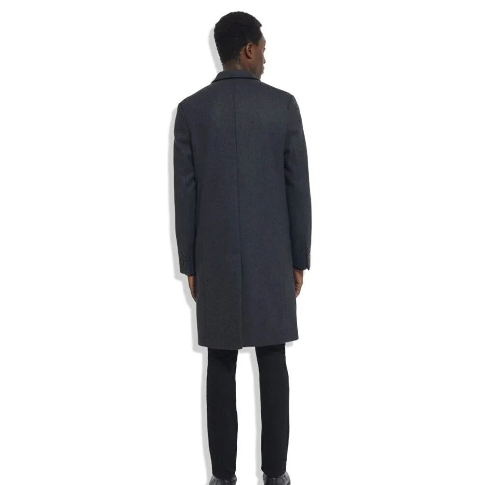 The Kooples Men's Coat Gray‎ Double-Breasted Wool Blend Size FR 46/US 36